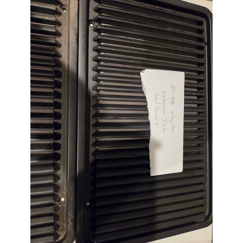 1985-1988 Chrysler LeBaron Turbo Hood Louvers Vents Black 4296274 Pair